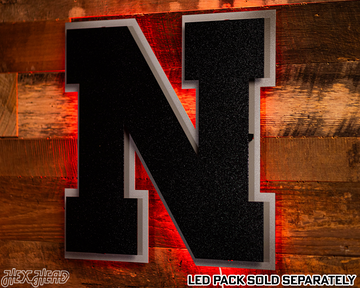 MONOCHROME - Nebraska Huskers "N" 3D Vintage Metal Wall Art