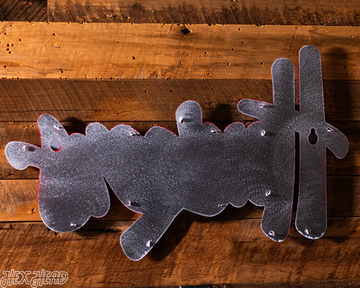 Nebraska "HUSKERS" White Script 3D Vintage Metal Wall Art