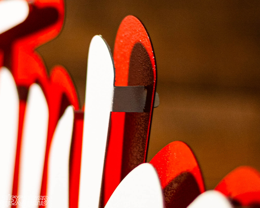 Nebraska "HUSKERS" White Script 3D Vintage Metal Wall Art