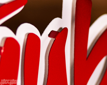 Nebraska "HUSKERS" RED Script 3D Vintage Metal Wall Art