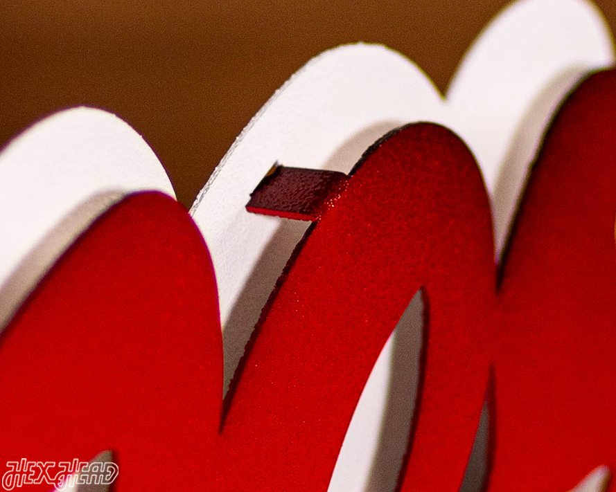 Nebraska "HUSKERS" RED Script 3D Vintage Metal Wall Art