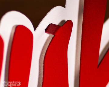 Nebraska "HUSKERS" RED Script 3D Vintage Metal Wall Art