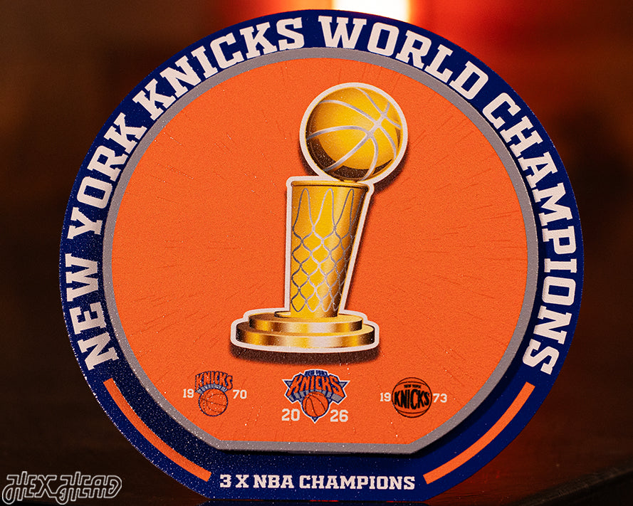 New York Knicks 2026 NBA Finals "Double Play" On the Shelf or on the Wall Art