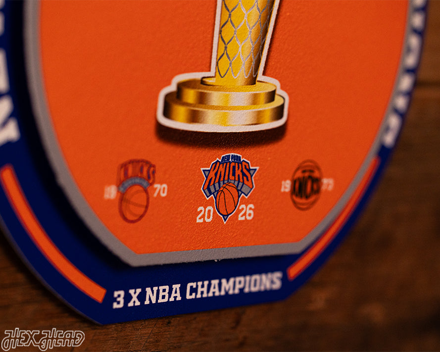 New York Knicks 2026 NBA Finals "Double Play" On the Shelf or on the Wall Art