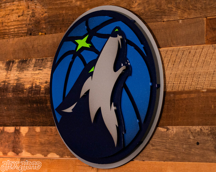 Minnesota Timberwolves 3D Vintage Metal Wall Art