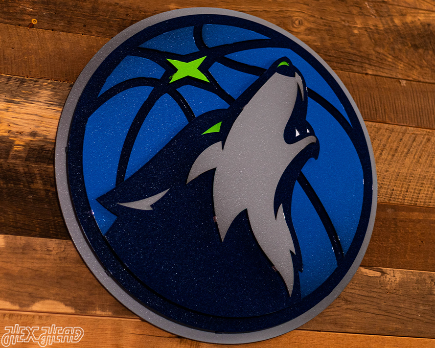 Minnesota Timberwolves 3D Vintage Metal Wall Art