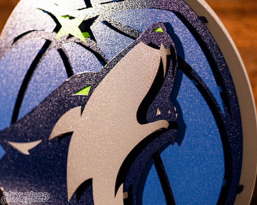 Minnesota Timberwolves 3D Vintage Metal Wall Art