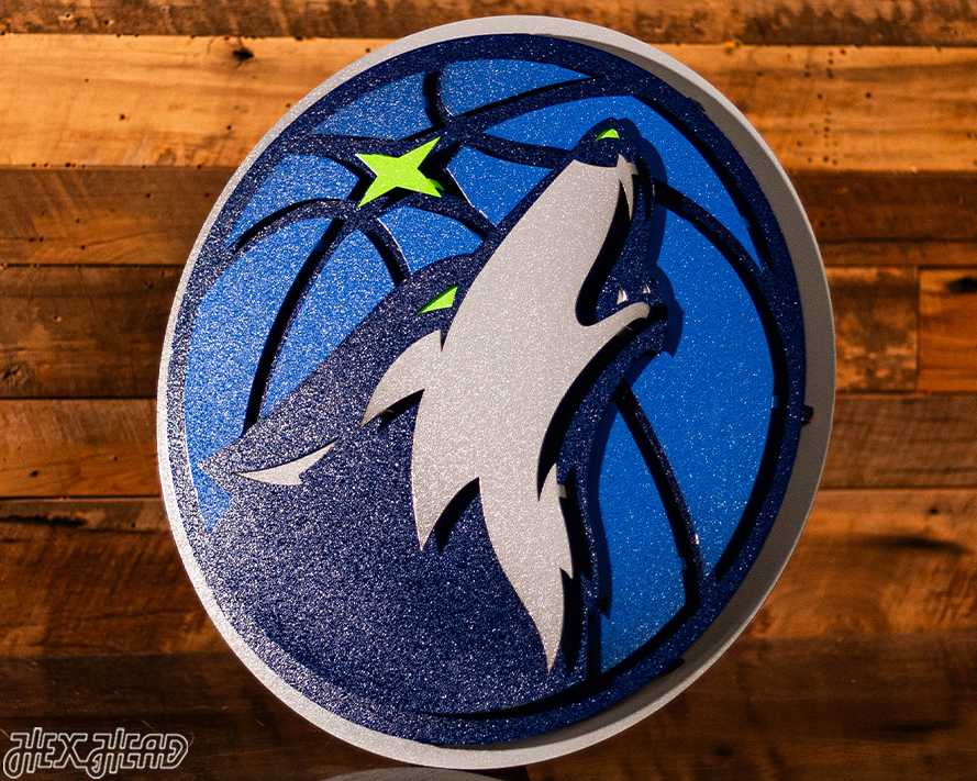 Minnesota Timberwolves 3D Vintage Metal Wall Art