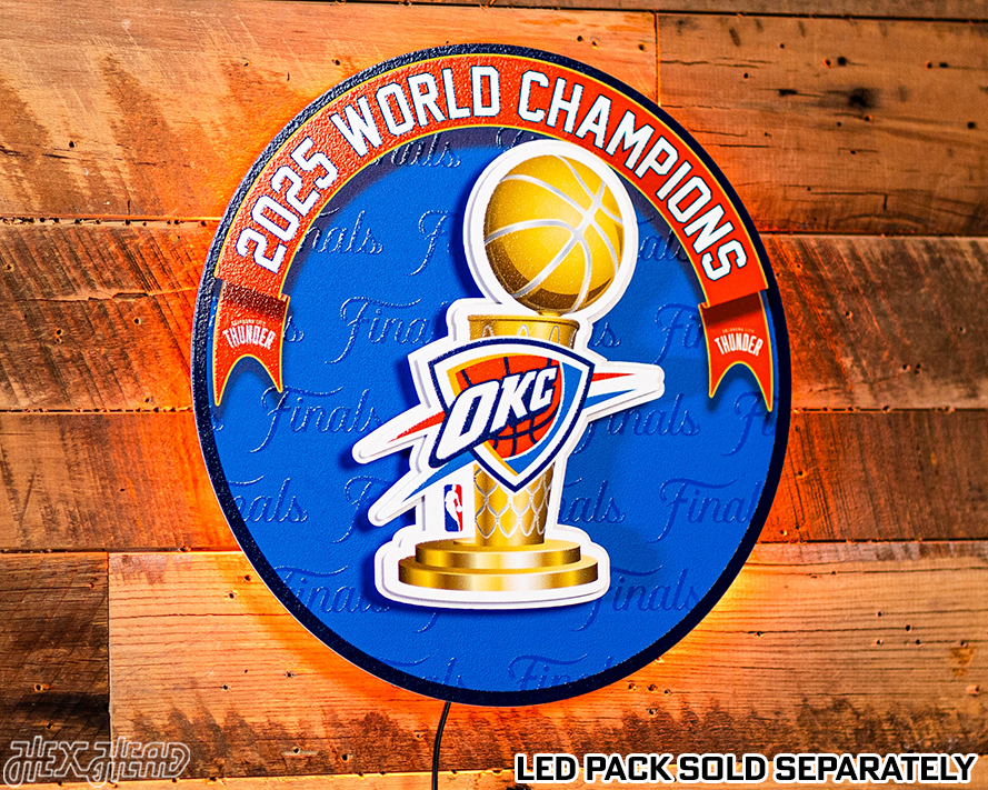 OFFICIAL Oklahoma City Thunder 2025 NBA Champions 3D Metal Wall Art
