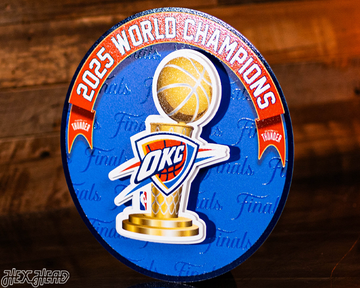 OFFICIAL Oklahoma City Thunder 2025 NBA Champions 3D Metal Wall Art