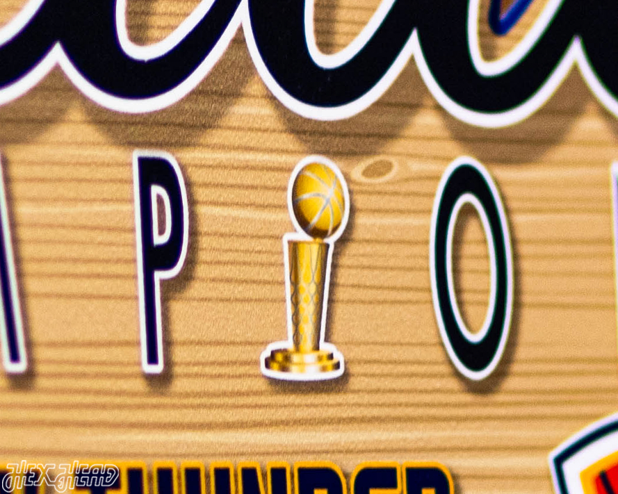 Hex Head EXCLUSIVE-Oklahoma City Thunder Single Layer 2025 NBA World Champions Metal Wall Art