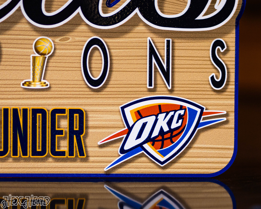 Hex Head EXCLUSIVE-Oklahoma City Thunder Single Layer 2025 NBA World Champions Metal Wall Art