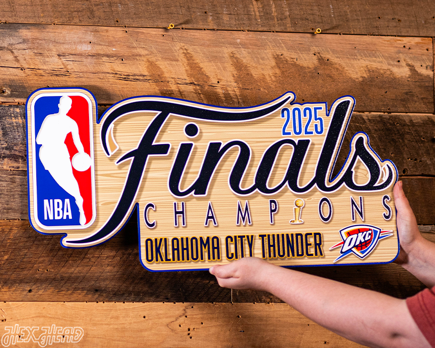 Hex Head EXCLUSIVE-Oklahoma City Thunder Single Layer 2025 NBA World Champions Metal Wall Art