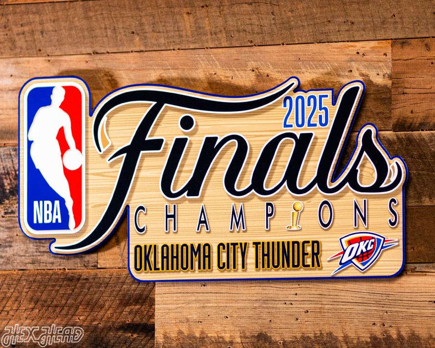 Hex Head EXCLUSIVE-Oklahoma City Thunder Single Layer 2025 NBA World Champions Metal Wall Art
