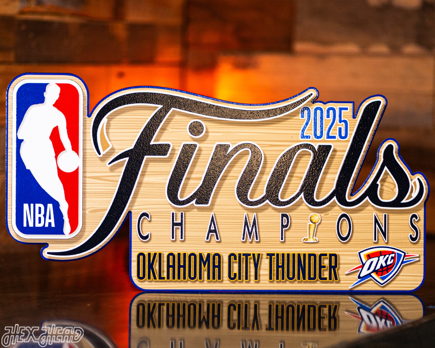 Hex Head EXCLUSIVE-Oklahoma City Thunder Single Layer 2025 NBA World Champions Metal Wall Art