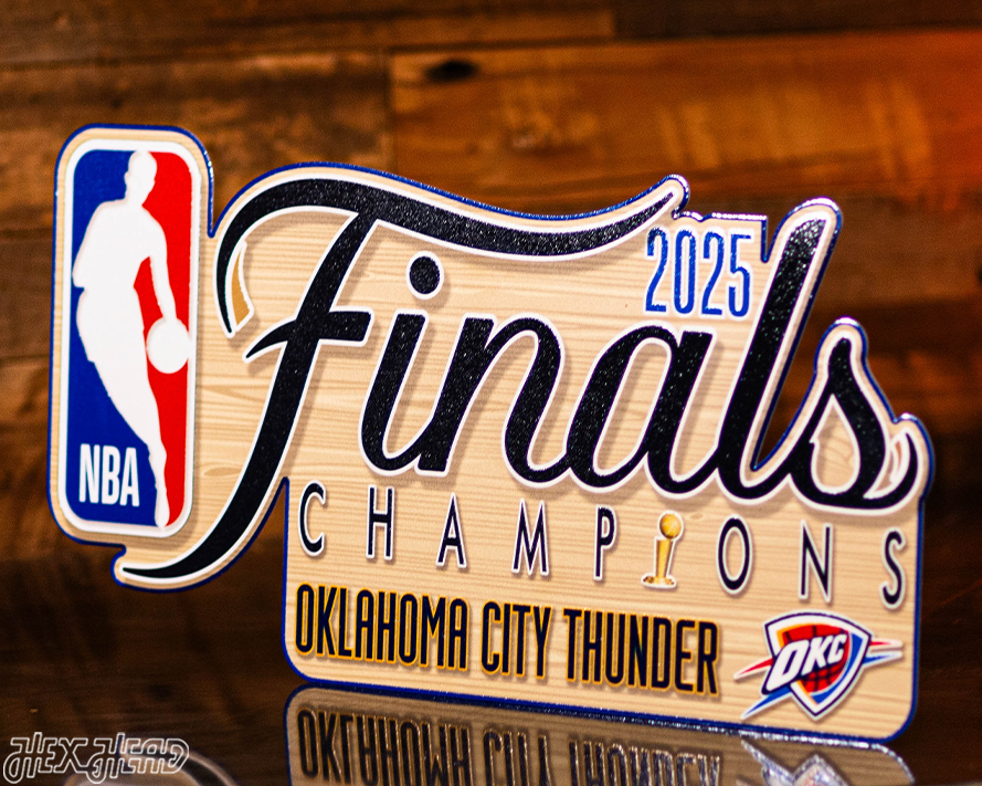 Hex Head EXCLUSIVE-Oklahoma City Thunder Single Layer 2025 NBA World Champions Metal Wall Art