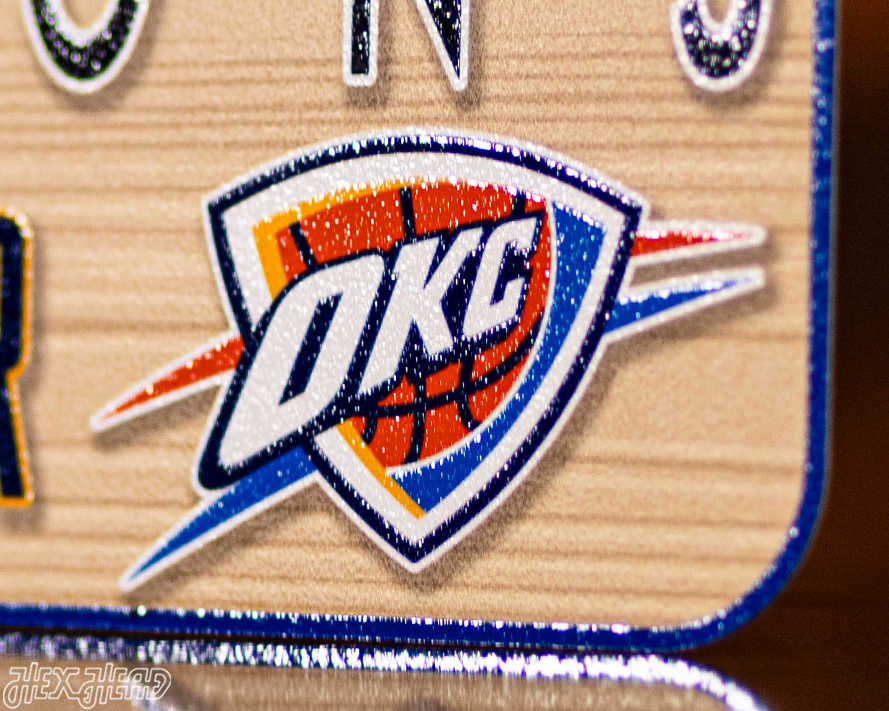 Hex Head EXCLUSIVE-Oklahoma City Thunder Single Layer 2025 NBA World Champions Metal Wall Art