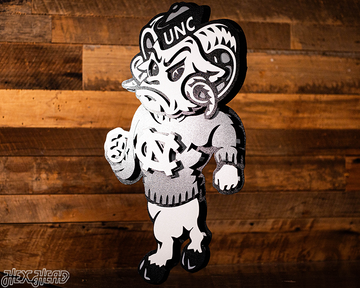 MONOCHROME - North Carolina Tar Heels "Rameses" 3D Vintage Metal Wall Art