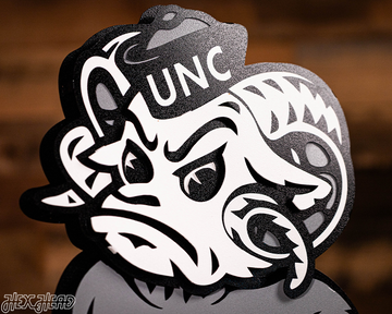 MONOCHROME - North Carolina Tar Heels "Rameses" 3D Vintage Metal Wall Art