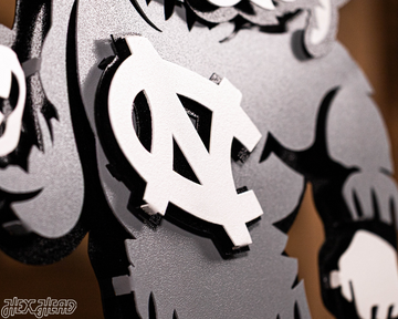 MONOCHROME - North Carolina Tar Heels "Rameses" 3D Vintage Metal Wall Art