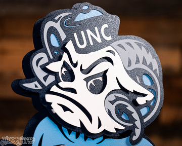 North Carolina Tar Heels "Rameses" 3D Vintage Metal Wall Art