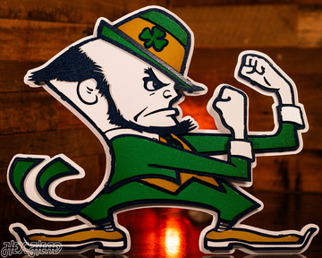 Notre Dame Fighting Irish Leprechaun 3D Vintage Metal Wall Art