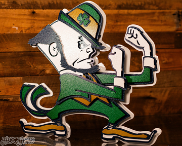 Notre Dame Fighting Irish Leprechaun 3D Vintage Metal Wall Art
