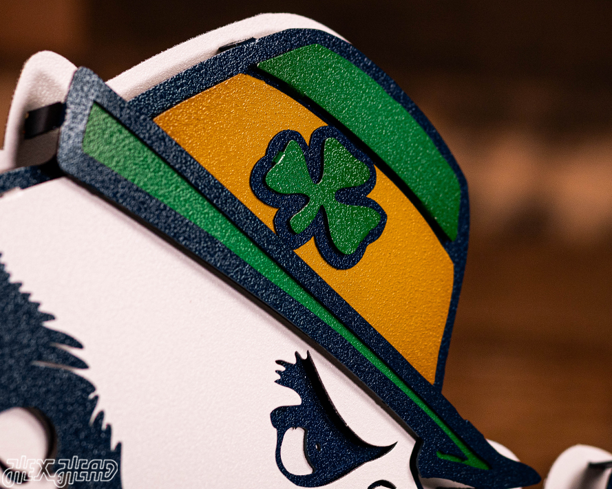 Notre Dame Fighting Irish Leprechaun 3D Vintage Metal Wall Art