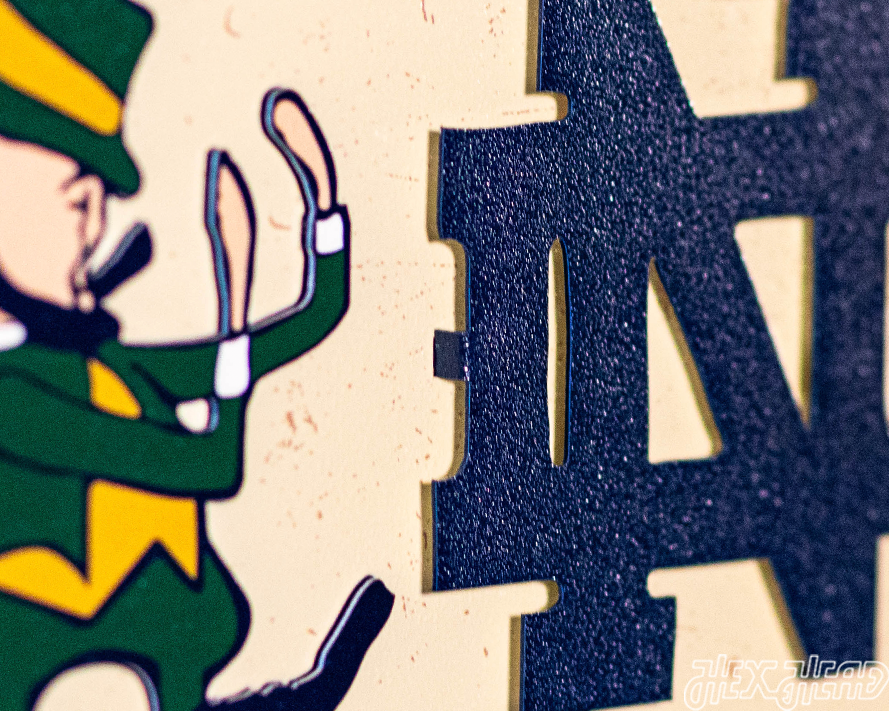 Notre Dame "GO IRISH GO" GIFT COLLECTION 3D Vintage Metal Wall Art