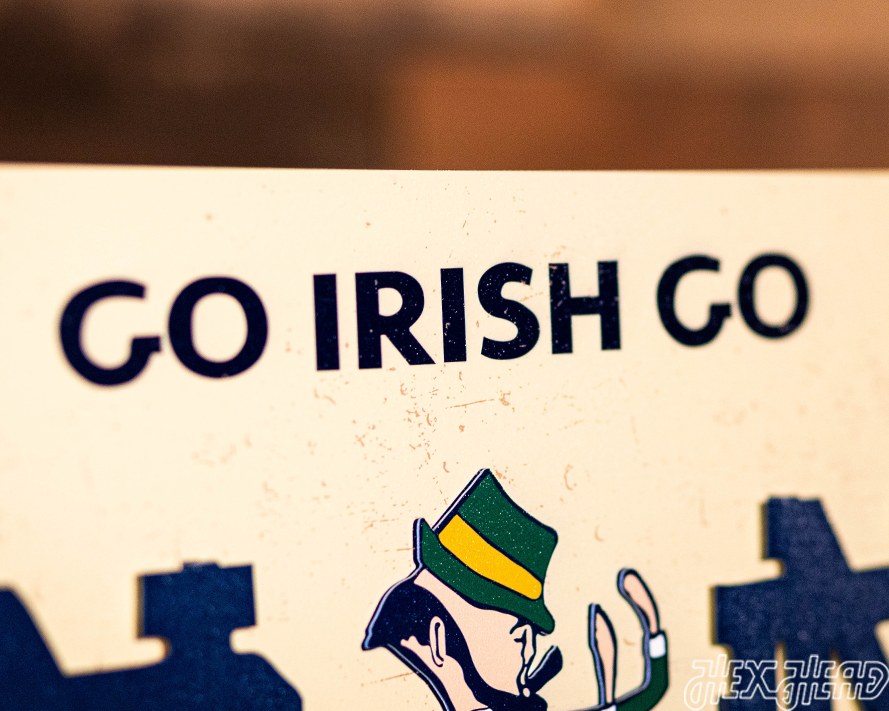 Notre Dame "GO IRISH GO" GIFT COLLECTION 3D Vintage Metal Wall Art