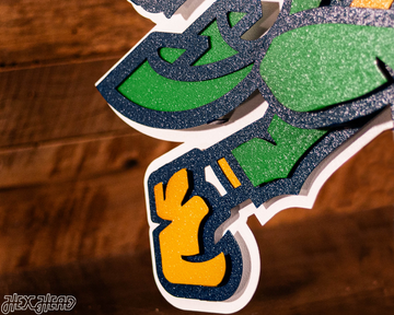 Notre Dame Fighting Irish Football Leprechaun 3D Vintage Metal Wall Art