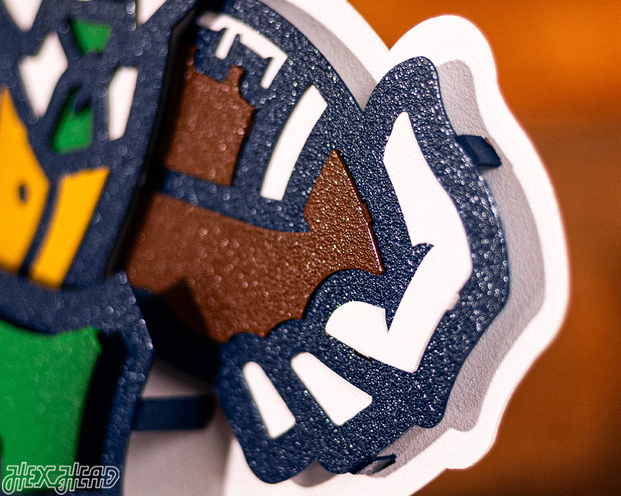 Notre Dame Fighting Irish Football Leprechaun 3D Vintage Metal Wall Art