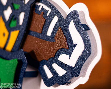 Notre Dame Fighting Irish Football Leprechaun 3D Vintage Metal Wall Art