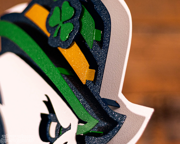 Notre Dame Fighting Irish Football Leprechaun 3D Vintage Metal Wall Art