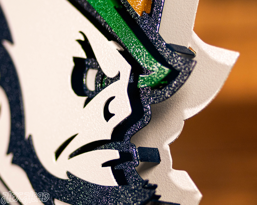 Notre Dame Fighting Irish Hockey Leprechaun 3D Vintage Metal Wall Art