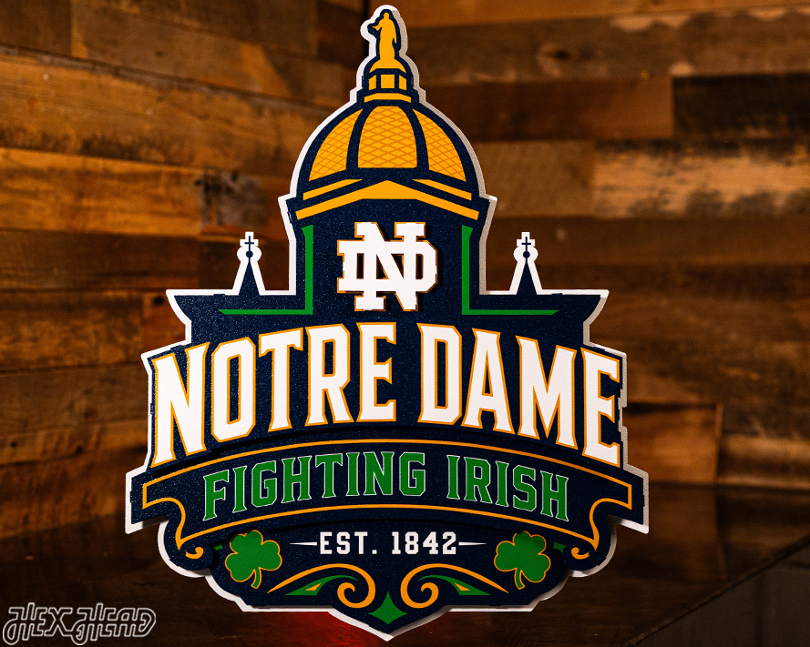 Notre Dame Fighting Irish Hex Head EXCLUSIVE 3D Metal Wall Art