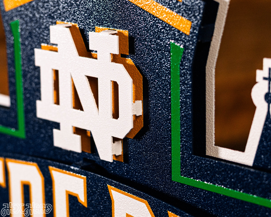 Notre Dame Fighting Irish Hex Head EXCLUSIVE 3D Metal Wall Art