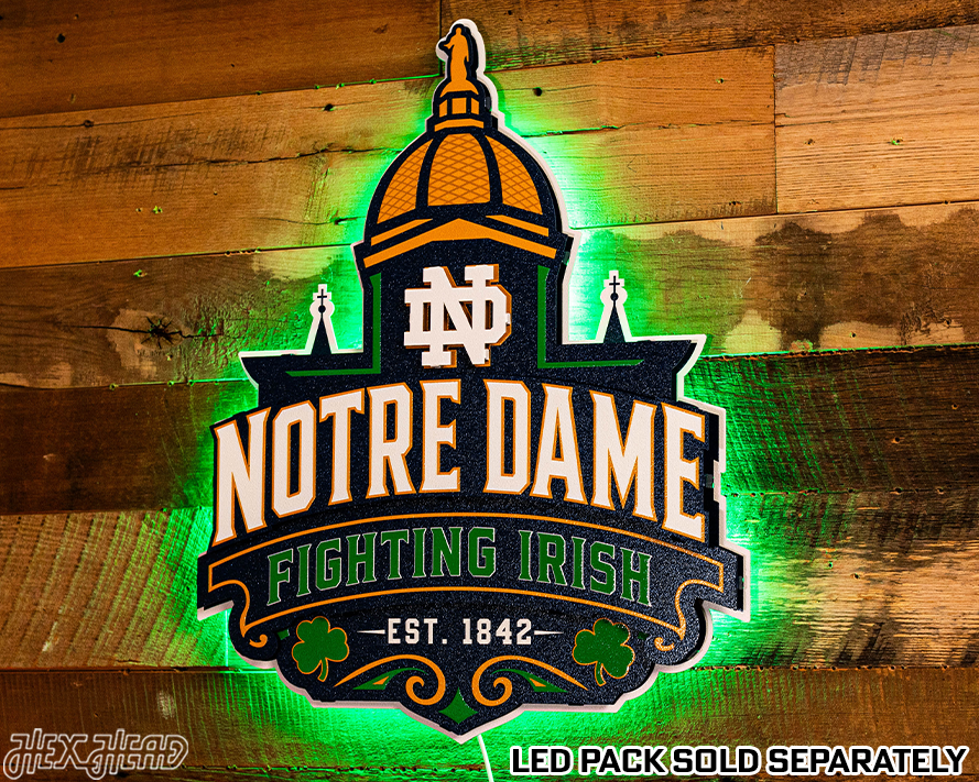Notre Dame Fighting Irish Hex Head EXCLUSIVE 3D Metal Wall Art