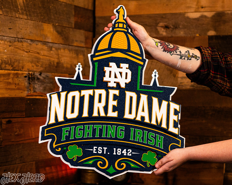 Notre Dame Fighting Irish Hex Head EXCLUSIVE 3D Metal Wall Art