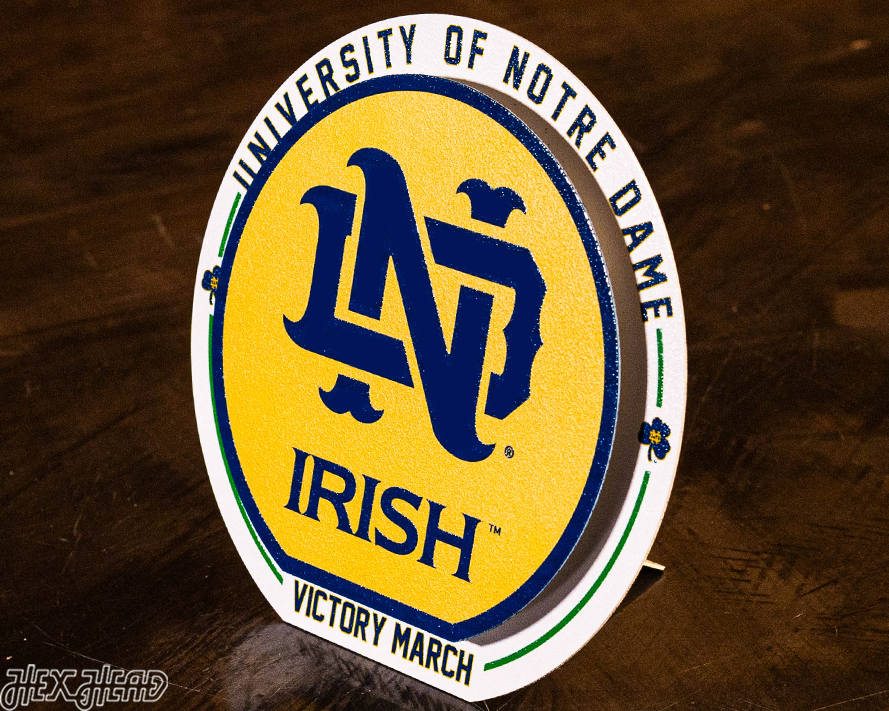 Notre Dame "ND" Double Play On the Shelf or on the Wall Art