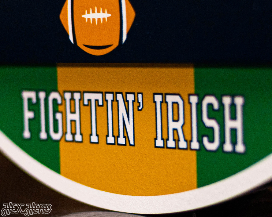 Notre Dame DYNASTY - Football National Champions Wins w/ Replaceable Icon Plate 3D Vintage Metal Wall Art