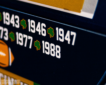 Notre Dame DYNASTY - Football National Champions Wins w/ Replaceable Icon Plate 3D Vintage Metal Wall Art