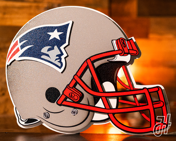 New England Patriots BLITZ Collection - 8 Layer Helmet 3D Vintage Metal Wall Art