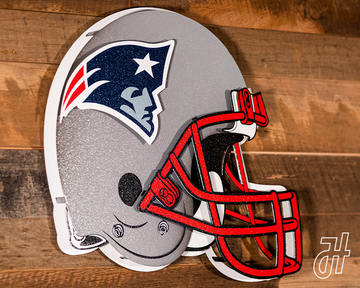 New England Patriots BLITZ Collection - 8 Layer Helmet 3D Vintage Metal Wall Art