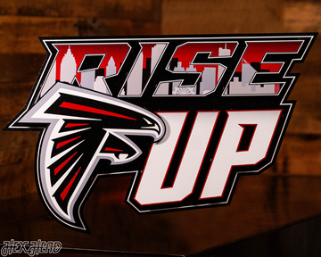 Atlanta Falcons - Hex Head EXCLUSIVE "RISE UP" Wordmark 3D Metal Wall Art