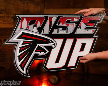 Atlanta Falcons - Hex Head EXCLUSIVE "RISE UP" Wordmark 3D Metal Wall Art