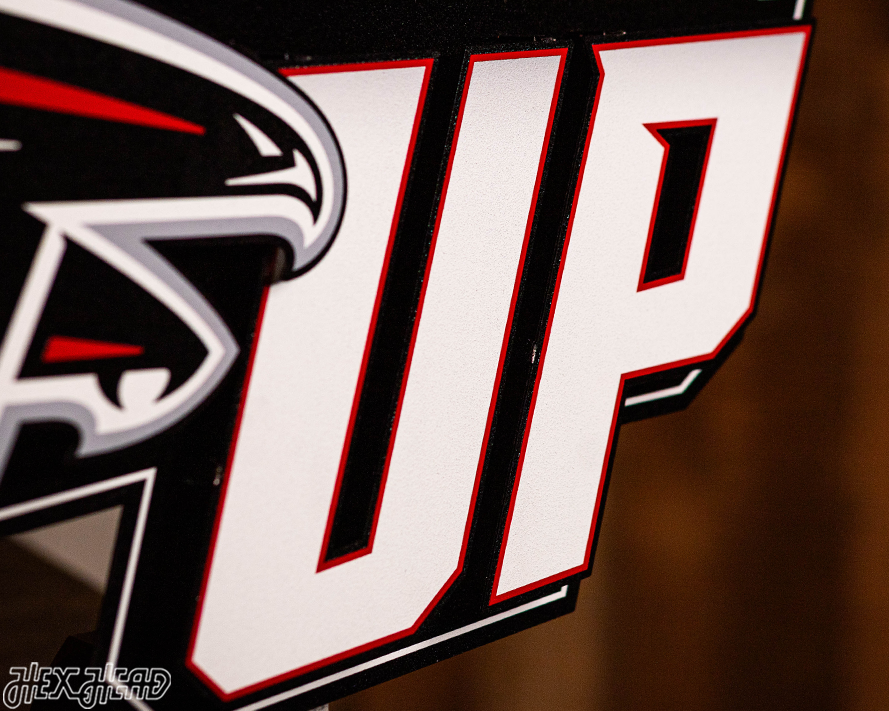 Atlanta Falcons - Hex Head EXCLUSIVE "RISE UP" Wordmark 3D Metal Wall Art