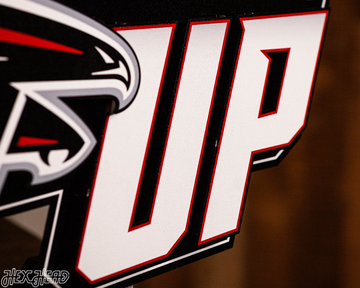 Atlanta Falcons - Hex Head EXCLUSIVE "RISE UP" Wordmark 3D Metal Wall Art