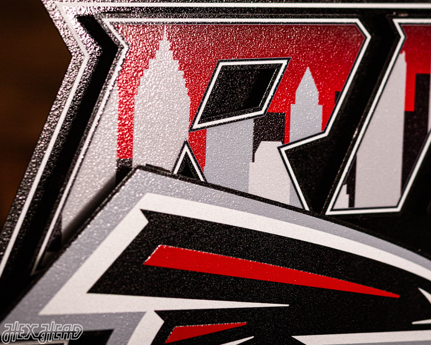 Atlanta Falcons - Hex Head EXCLUSIVE "RISE UP" Wordmark 3D Metal Wall Art
