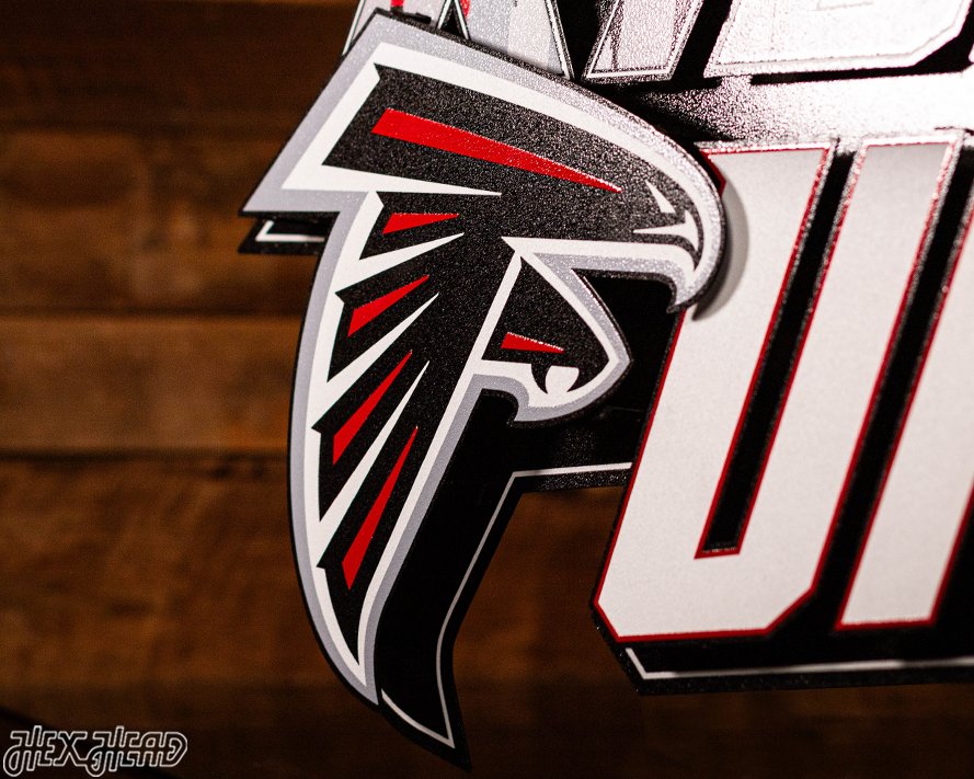 Atlanta Falcons - Hex Head EXCLUSIVE "RISE UP" Wordmark 3D Metal Wall Art